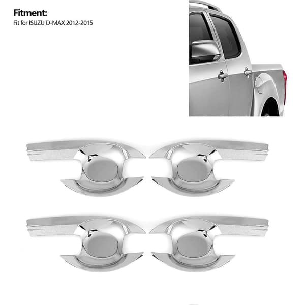 4 stk. Dørhåndtakskopp Kromplate Stylingtilbehør Passer for ISUZU DMAX 2012-2015