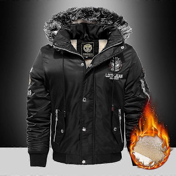 2023 Vinter Utomhus Varm Casual Dunjacka Parkas Kappa Oversize Plus Sammet Tjock Märke Håll Herr Svart Röd Vadderad Oversized Jacka red  JK26 4xL  FOR 185 CM 85KG