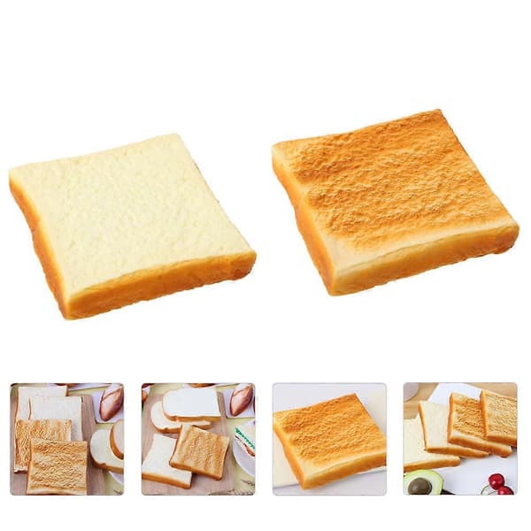 2 stk. Simuleret Brødpynt Toast Model Ornamenter Kreativ Brød Model Dekor