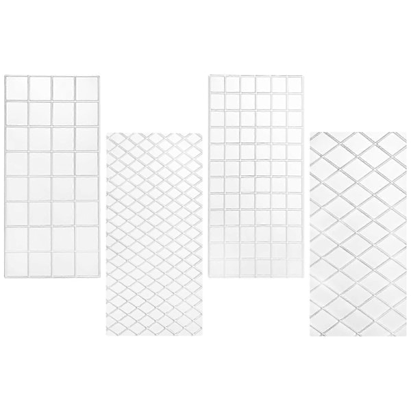 4 stk. Grid Plastmønster Transparent Kornform Impresjon Fondant DIY Kakeform Pudding Geléform