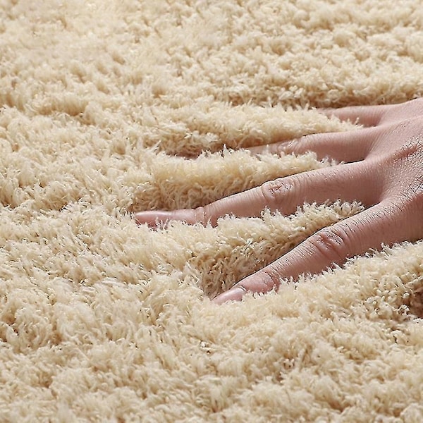 Moderne Simpel Tæppe Tyk Rundt Område Tæppe Stue Gyngestol Gulvmåtte Plys Bløde Soveværelse Sengelamper Hjemmeindretning Khaki 3XL Diameter 160cm