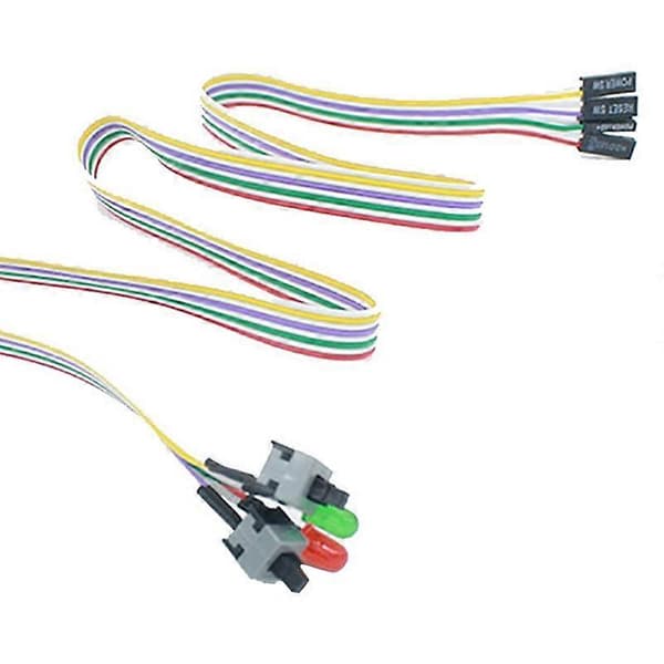50cm På/Av/Reset 2 Bryter LED Lys ATX PC Datamaskin Hovedkort Strømkabel