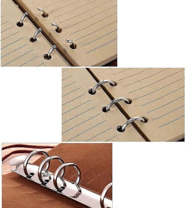 Læder notesbog - a5 præget klassisk (blå)