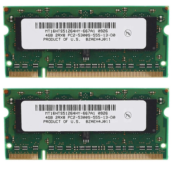 2x 4GB DDR2 Laptop RAM 667MHz PC2 5300 SODIMM 2Rx8 200 Pins för AMD Laptop Minne