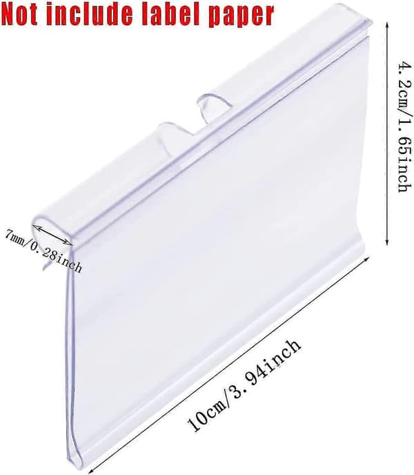 50 stk. transparente prisskilt prislappholder plastprislapperholder for trådhyller for prislapper