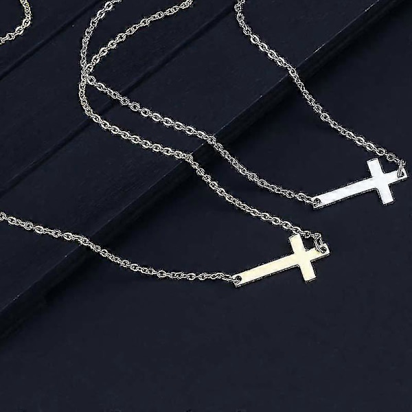 Ny Mote Kors Anheng Halskjede For Kvinner Menn Rustfritt Stål Religiøs Tro Smykker Gullfarge Choker Smykker Gaver