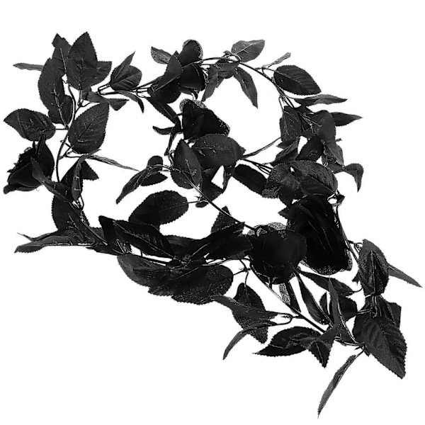 Simulering Rose Ranke Dekorasjon Svart Falsk Rose Blomst Ornament Scene Layout Falsk Blomst Ranke