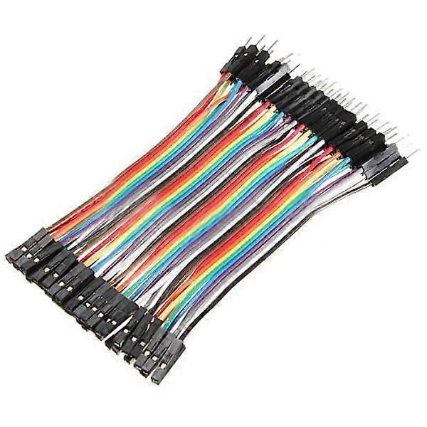 40 stk. 10 cm 2,54 mm hann til hunn farge jumperledninger kabler kompatible for koblingsbrett