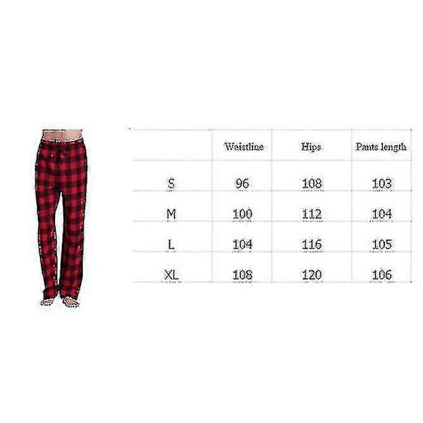 Herre Pyjamasbukser med Lommer, Herre Bløde Flanel Pyjamas Natbukser white L