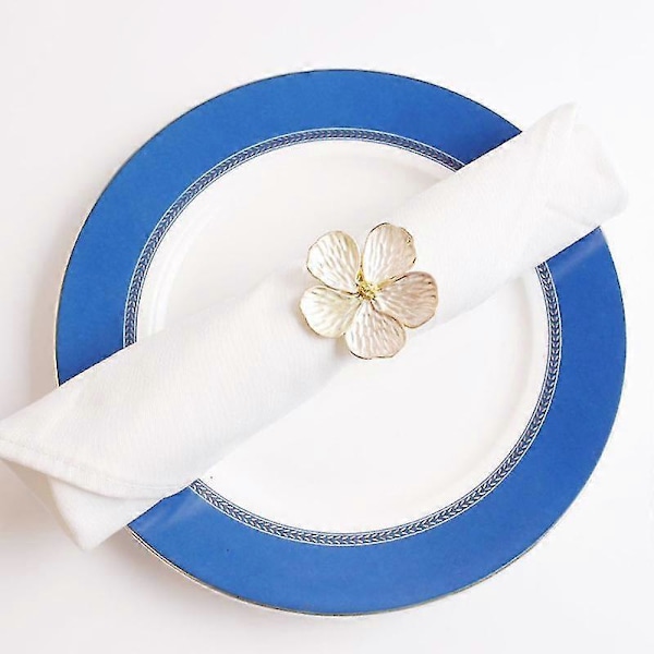 10 stk./lot Bryllup Simpel Blomme Blomst Serviet 5 Kronblade Lykke Blomst Serviet Papir Serviet Ring Serviet Pa