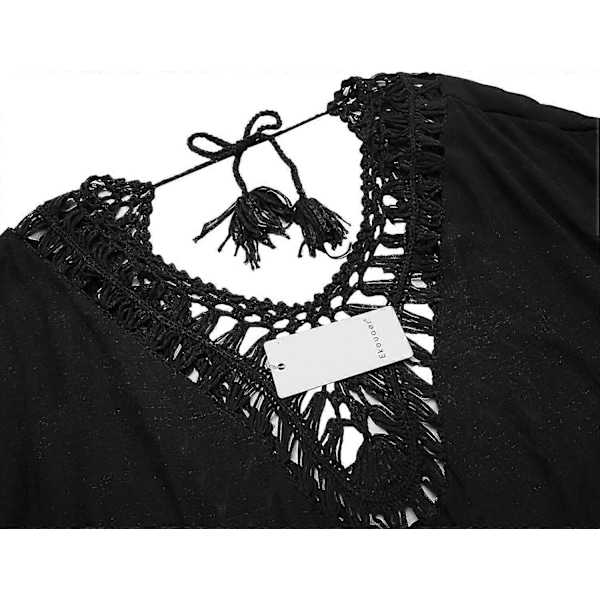 Badedragt Cover Up Dame Badedragt Kjole Plus Size Sexet Bikini Strand Tunika Top Sommer Style 2 black M
