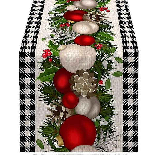 Sort og hvid ternet julebordløber