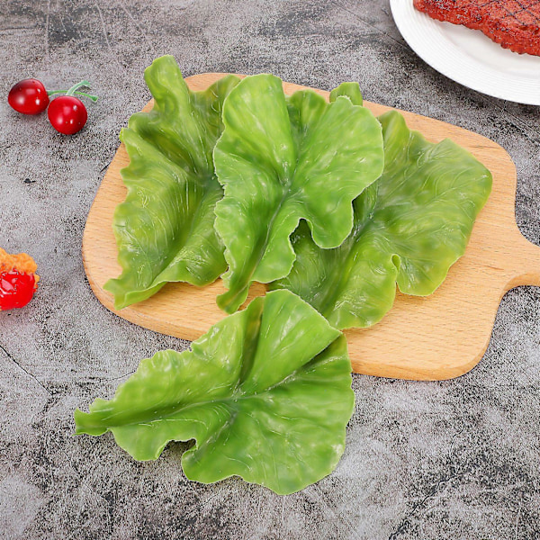 4 stk. Livagtig Salatblad Pynt Grøntsagsblad Model Simuleret Grøntsagsdekoration