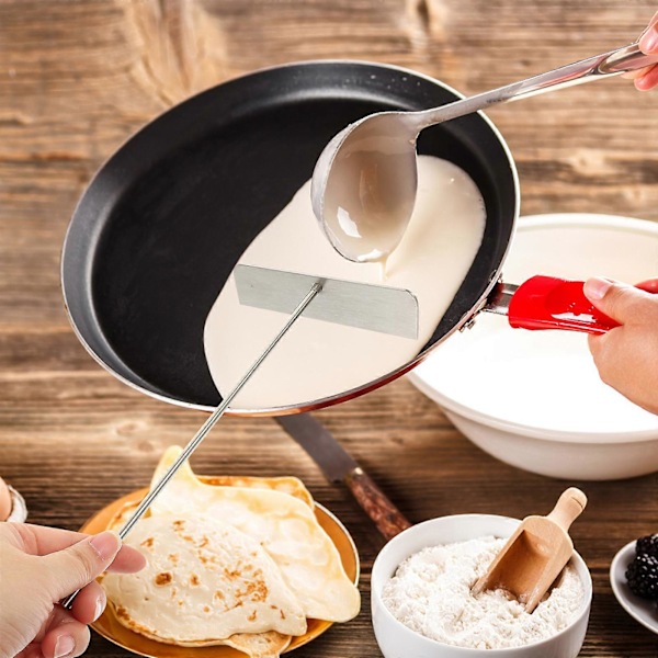 Crepespreder i rustfrit stål Pandekageskraber T-formet Crepespreder Crepe Madlavningsværktøj