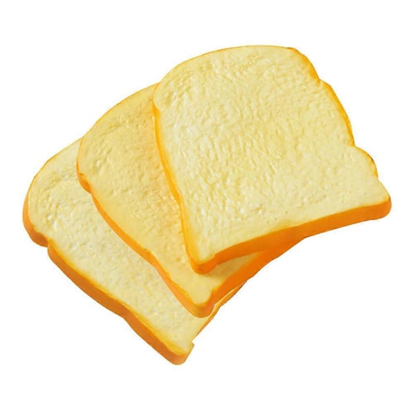 3 st Konstgjord Toast Modell PU Bröd Modell Skivat Bröd Modell Låtsasmat Modell Foto Rekvisita