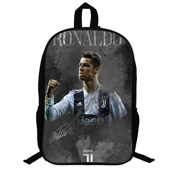 Ronaldo-mönstrad ryggsäck student skolväska enkel lager väska