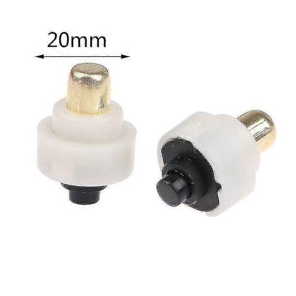 2 stk. 20 mm LED-lommelykt trykknappbryter på/av elektrisk lommelykt halebryter Ty