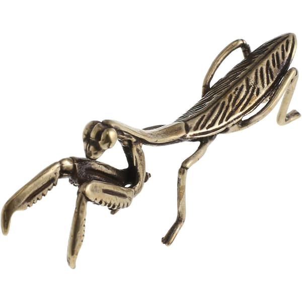 1 st Simuleringsmantis Statyer Mässing Mantis Skulptur Skrivbordsdekoration
