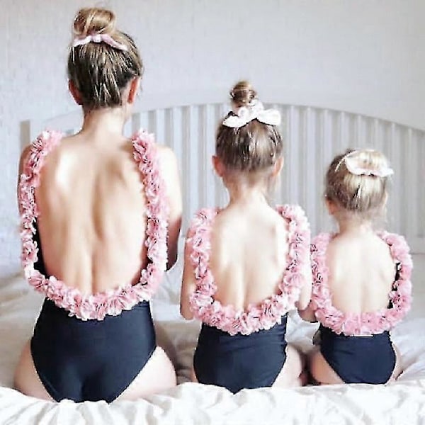 Äiti ja tytär bikinit Vanhempi-lapsi uimapuku Perheelle yhteensopivat uima-asut Back XL