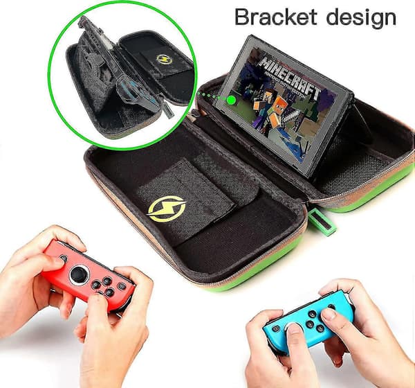 Bæretaske til Nintendo Switch Minecraft med Minecraft og Switch Minecraft spilkort, spil Gar