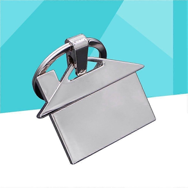 Husdesign Nyckelring Kreativ Metall Nyckelring Present Charm Handväska Väska Hänge Dekoration Partygåva (Silver)