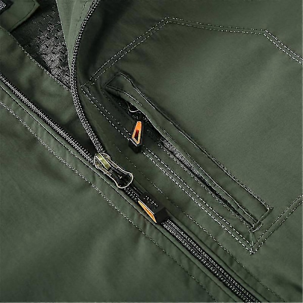 Herre Udendørs Vindtæt Jakke Windbreaker Frakke Vandring Fiskeri Taktisk Plus Størrelse Army green 4XL