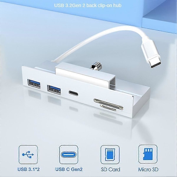 Usb C 3.2 10 Gbps Usb C -keskitin, 5-in-1 Usb-keskitinsovitin, jossa 2 Usb A -porttia (10 Gbps), Type-c-portti (