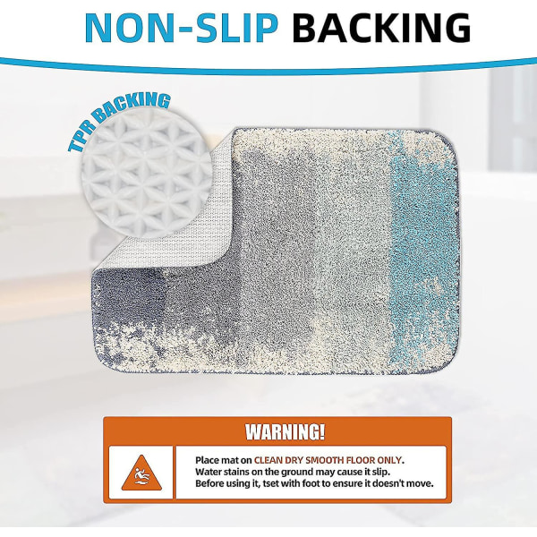 Tflycq Baderomsmatte Sett med 2 Absorberende Maskinvaskbare Sklisikre Badematter Luksuriøs Myk Mikrofiber Fargerike Badematter Kompatible med Baderomssett Color C 31.5  19.7