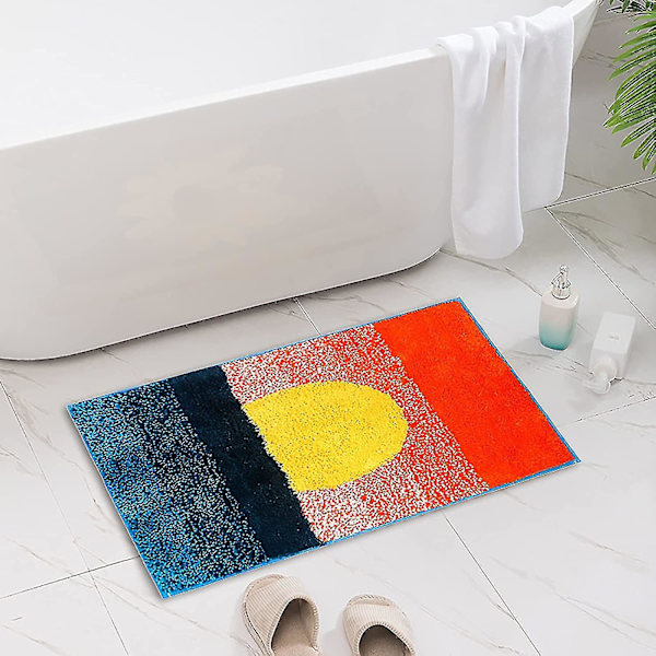 Kylpyhuoneen matot Värikäs abstrakti kylpymatto 50 x 80 cm Imukykyinen liukumaton ovimatto