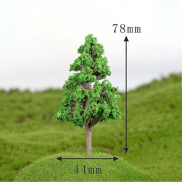 Kunstige Mini Treplanter Miniatyr Hage Landskapsdekor Simulerings Plast Tredekorasjon Husmodell Stor Størrelse 78x44mm Furu