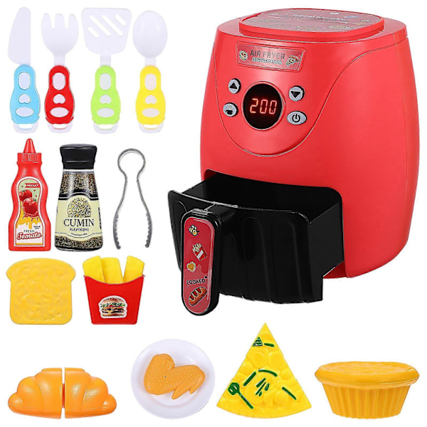 1 Set Airfryer Modell med Färgskiftande Mat Låtsaslek Köksredskap Grill Lekset Kökstillbehör