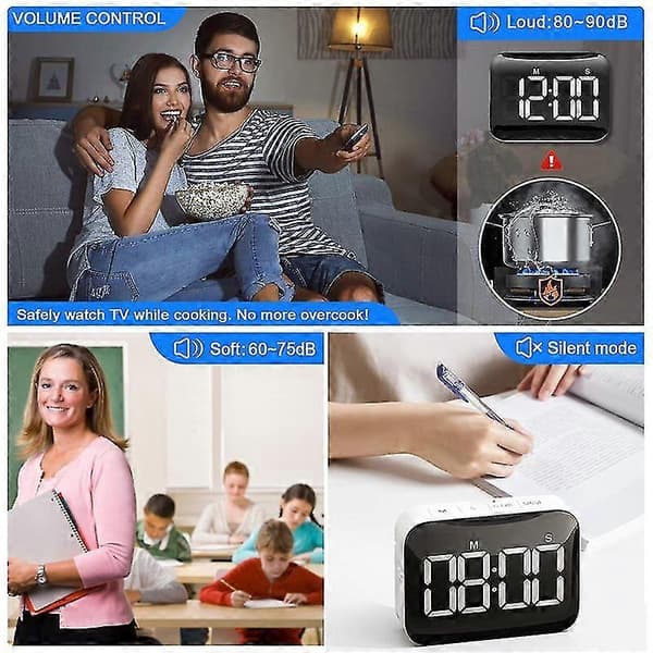 Digital Kökstimer - Magnetisk Nedräkning Uppräkningstimer Med LED-Display Hög Volym För Matlagning A