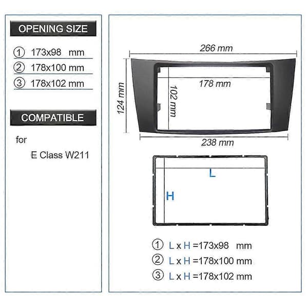 2din Bil Kontrollpanel Audio Ram Radio Stereo Panel För E Klass W211 Dvd Panel Ram