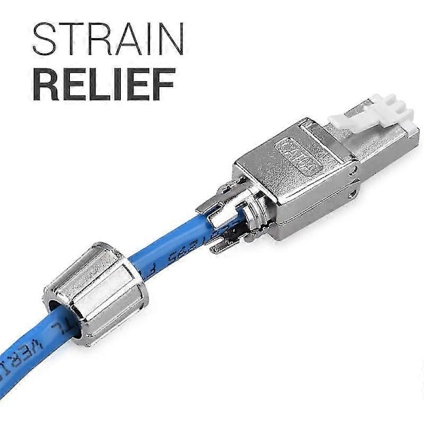 Rj45 Nettverkskontaktpakke - Sett med 4 Cat6a Rj-45 Nettverkskontakter - Skjermet 6a Ethernet Kabel Str