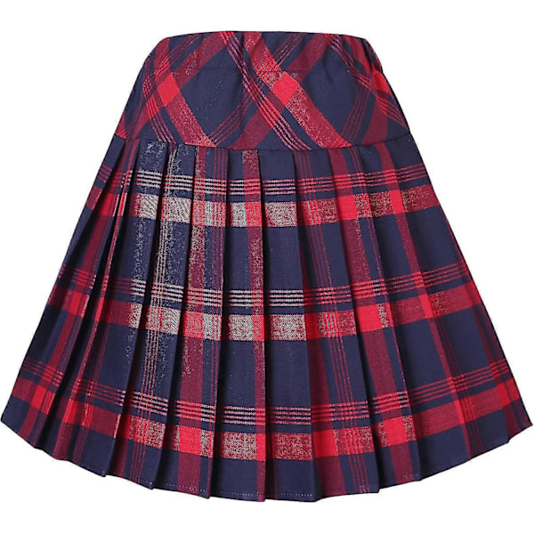 Elastisk Plissert Skjørt med Rutemønster for Kvinner Tartan Skaterskjørt Skoleuniform Miniskjørt S-2xl Style1 M