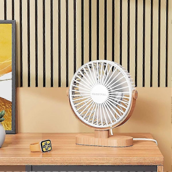 Lille USB Bordventilator 3 Hastigheder Bærbar Personlig Skrivebordsventilator Dobbelt 360 graders Justering Mini Ventilator