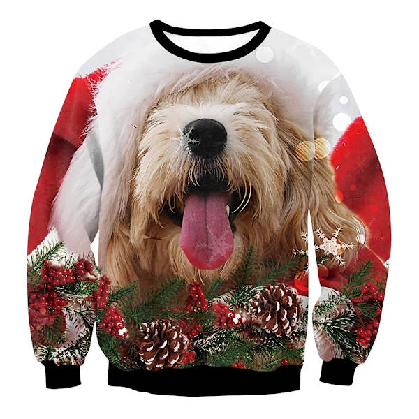 Fula Jultröja för Män och Kvinnor, 3D Roliga Snygga Tryckta Julpartytröjor, Unisex Pullover Toppar style 1 2XL