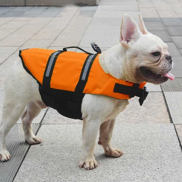 Hundflytväst i flera storlekar med snabbspänne, hudvänlig polyesterväst för båtliv och strandaktiviteter Orange XS