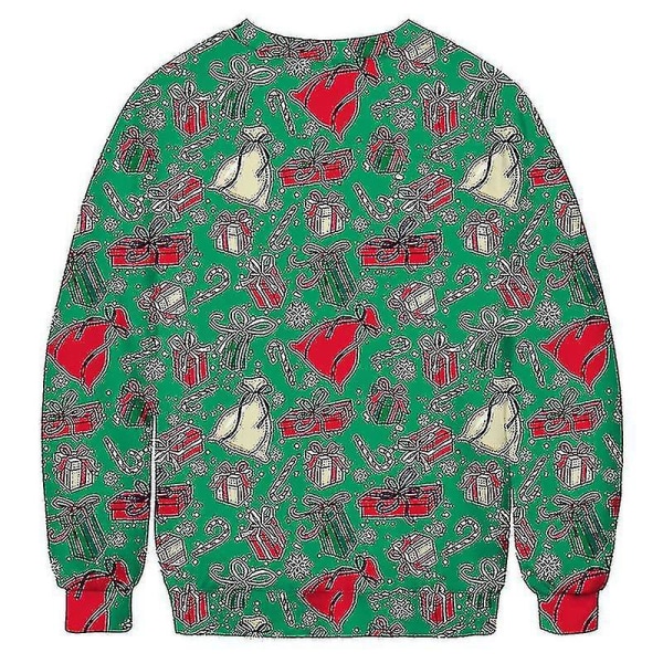 Unisex jultröja 3d digitalt print Holiday Party Crew Neck Sweatshirt Pullover BFT162 XXXXXL