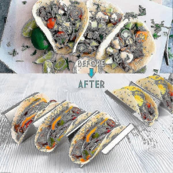 4 Pakker Tacoholdere Rustfritt Stål Taco Stativ Stativ Skuff Stil