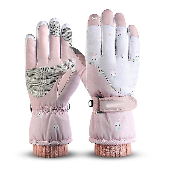 Ski Snøhansker Vinter Kaldt Vær Vindtett Varme Ski SK14 pink Snowflake rabbit