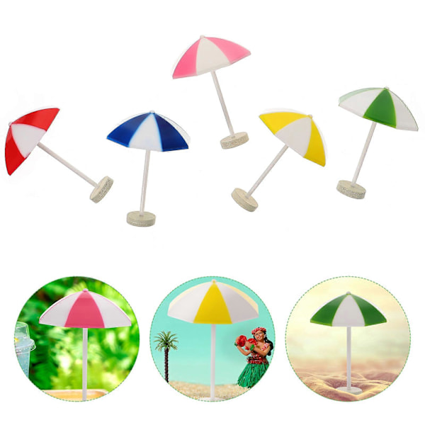 5 stk. Mikrolandskap Paraply Mini Paraply DIY Hawaiian Party Miniatyrer