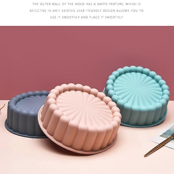 Rund Silikone Kageform Jordbærkage Bageform Kageform Svamp Flan Form DIY Bageforme