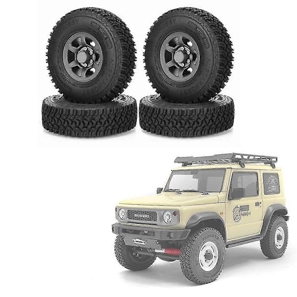 4 stk. 90 mm 1,55 Metal Bead Hjul Fælg Gummidæk Til 1/10 Rc Crawler Bil Axial Jr D90 Cc01,4