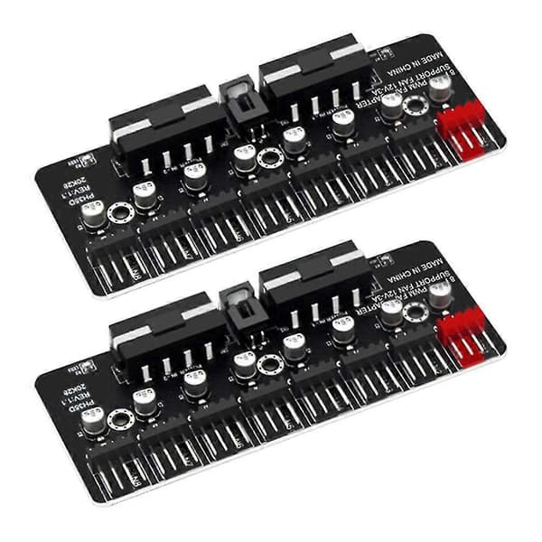 2st Pwm Fläkthubb Stationär Dator Cpu Fläkt Expander Stöder 3-pin 4-pin Pwm Fläkt Stöder 12v