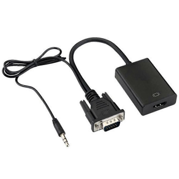 Vga Til -kompatibelt Kabel Adapter Han Til Hun Konverter Med Lydudgang 1080p Vga Adapter Til P