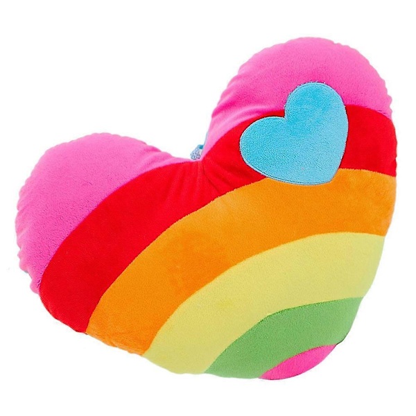 1 st Regnbåge Hjärtformad Plysch PP Bomull Kuddar (Slumpmässigt Mönster)