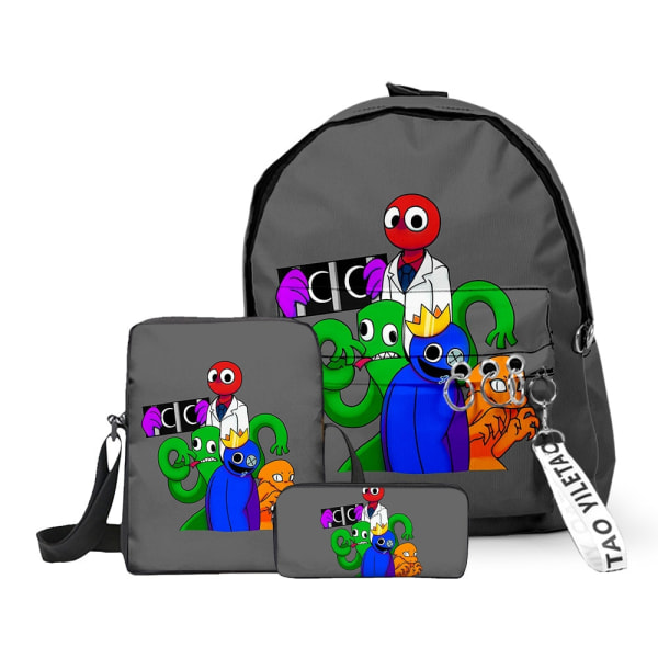 3 st Rainbow Friends Skolväska En-Axel Barnryggsäck style 3