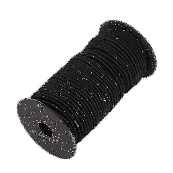 4mm Brett Elastiskt Band, Rund Elastisk Snöre Hög kvalitet Black 2m