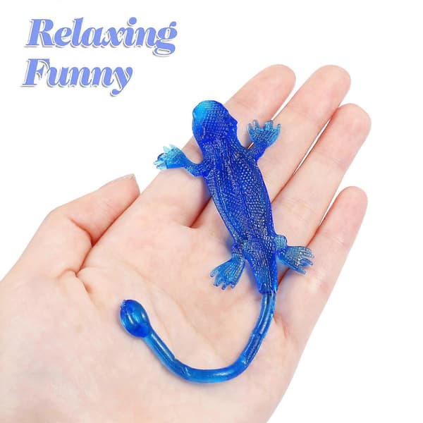 5 stk Øgleleker Sticky Lizard Stretchy Lizard Leke Squishy Leke Øglefigurer Strekkbare Dyr Partyposefyll